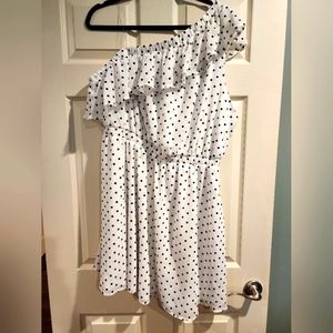 Chic Soul One Shoulder Polka dot Dress